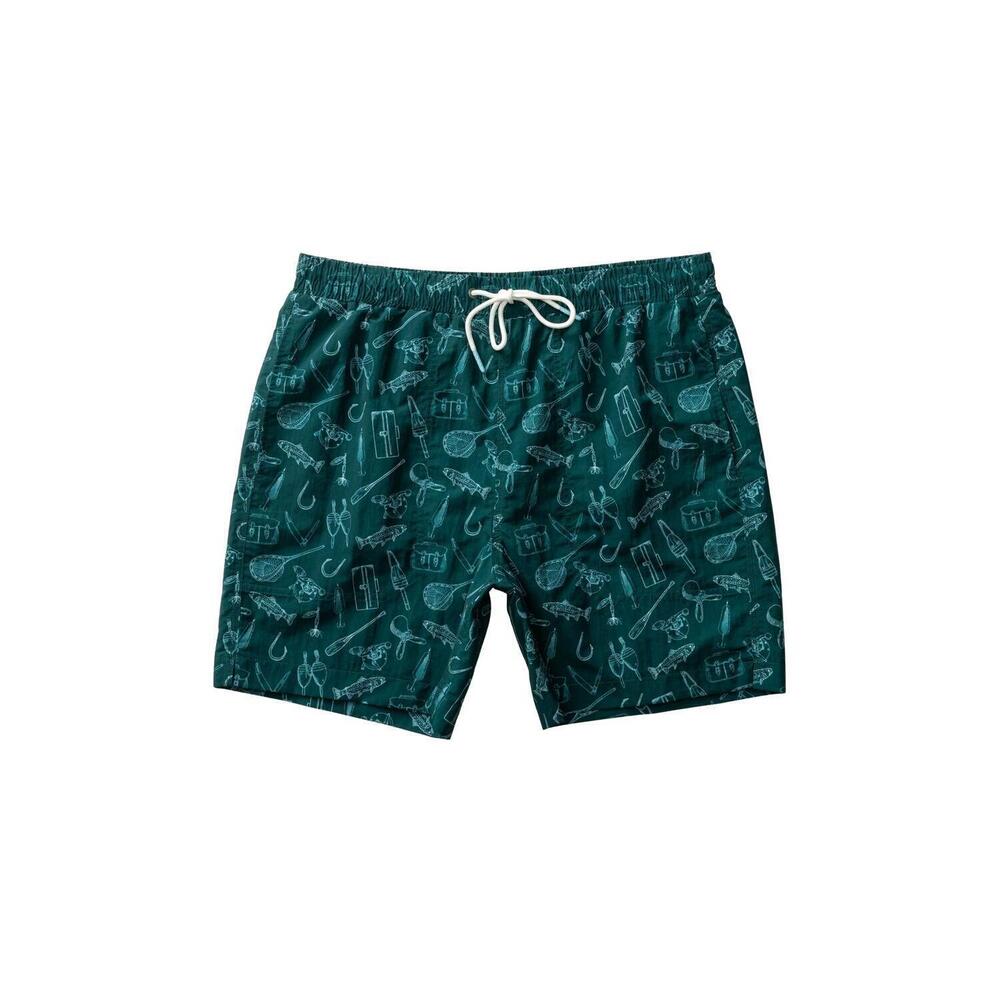 NEW DUCK HEAD men's print sailport swim short in midnight teal